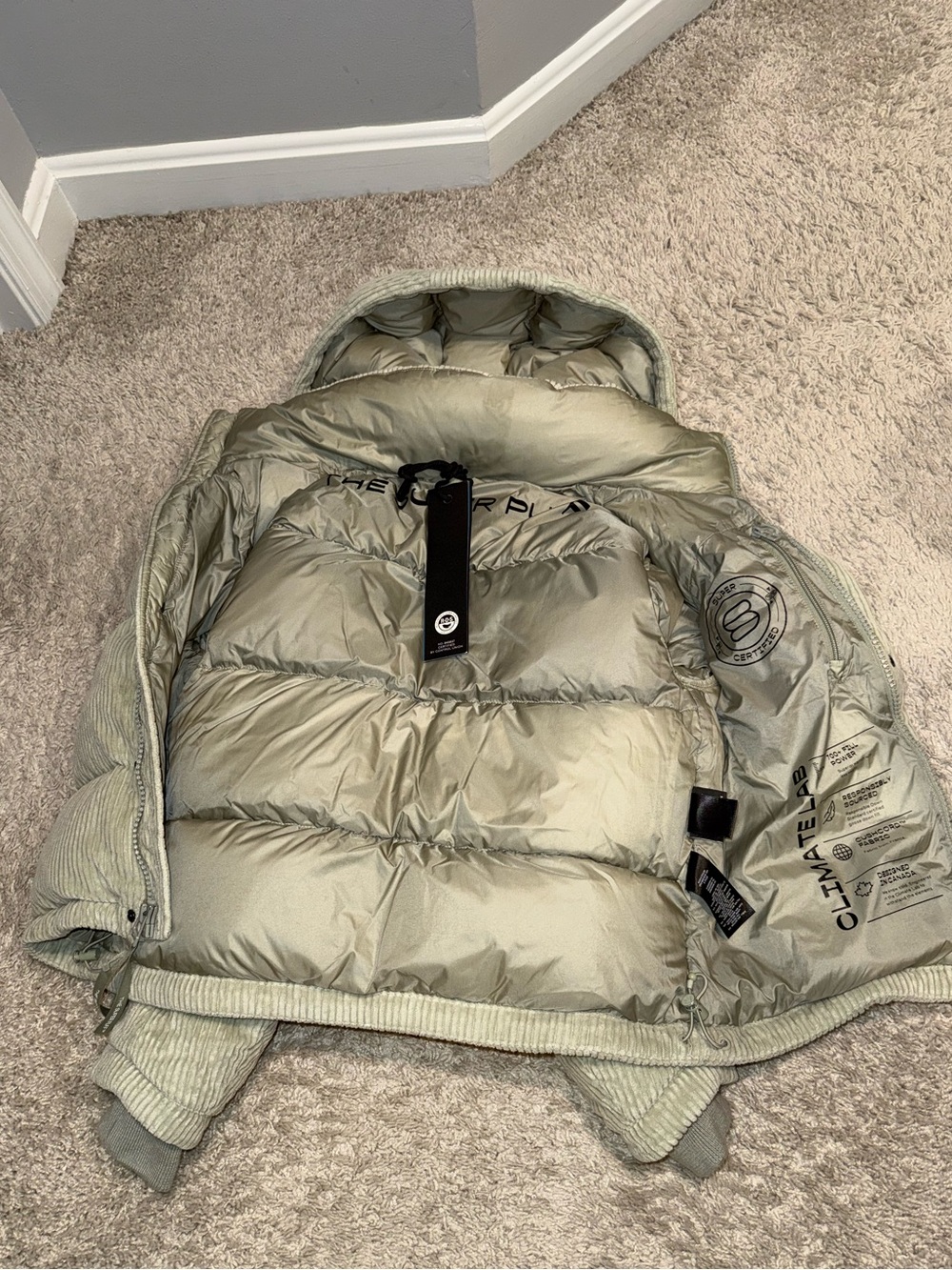Aritzia Super Puffer Light Green